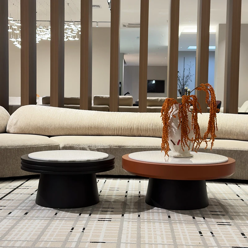 

Modern Nesting Wooden Coffee Tables Set for Small Families Metal Storage Space Balcony Dining Living Room Furniture