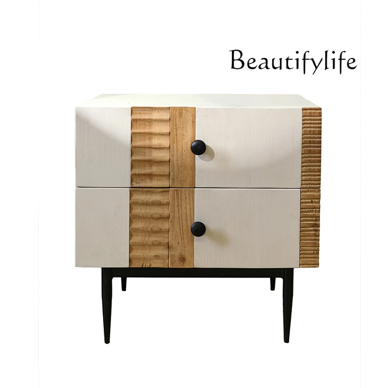 

Solid wood bedside table Household bedroom cabinet Small simple modern storage Side cabinet Creative and simple