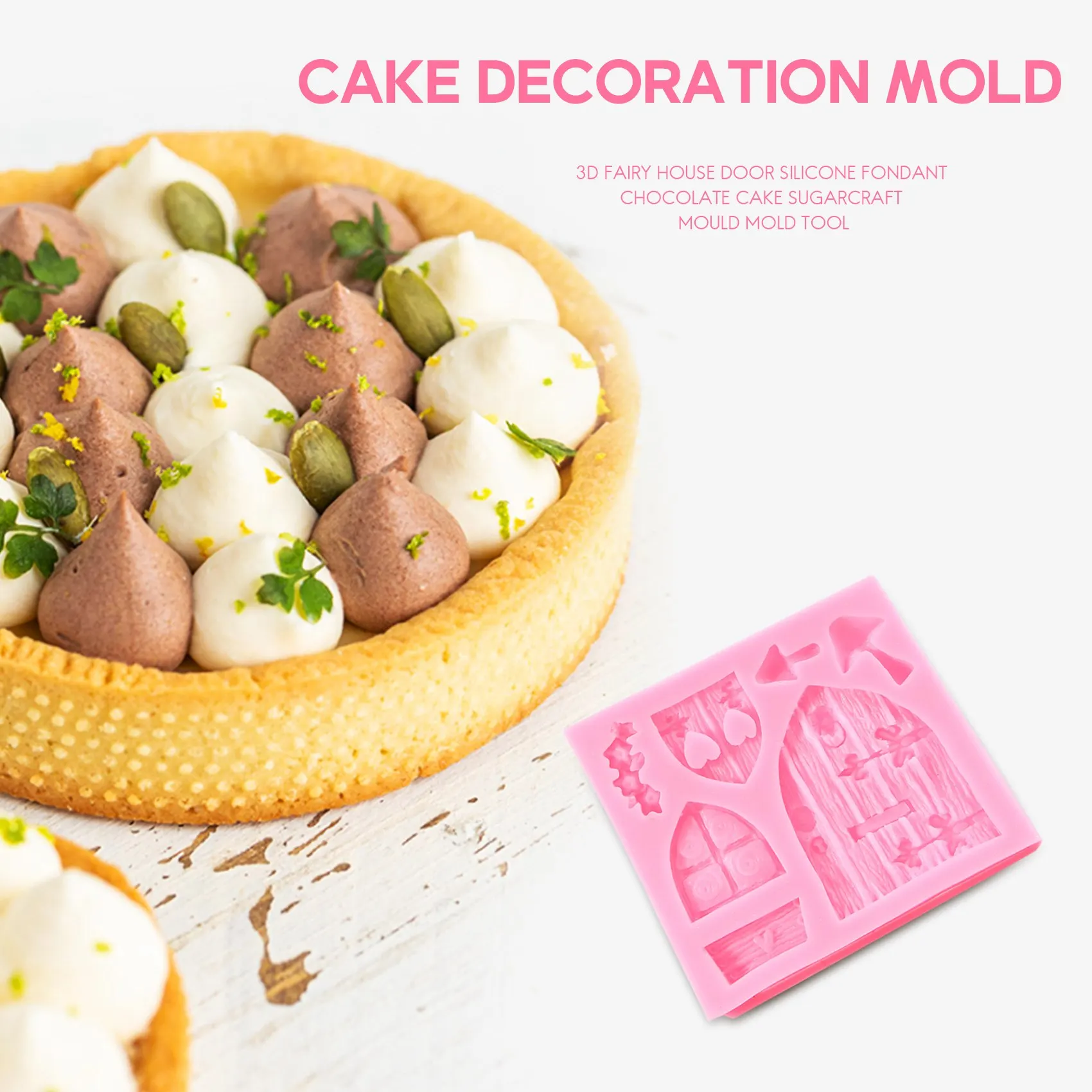 3D الجنية منزل الباب سيليكون فندان كعكة بالشيكولاتة Sugarcraft العفن أداة القالب HOT