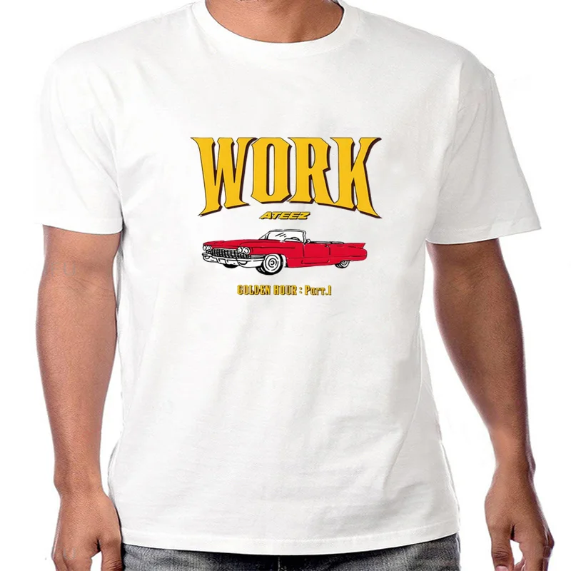 Économie unisex en coton pour homm et femm, gráfico de impresión, groupe punk ATEEZ, camiseta de trabajo, décontrac