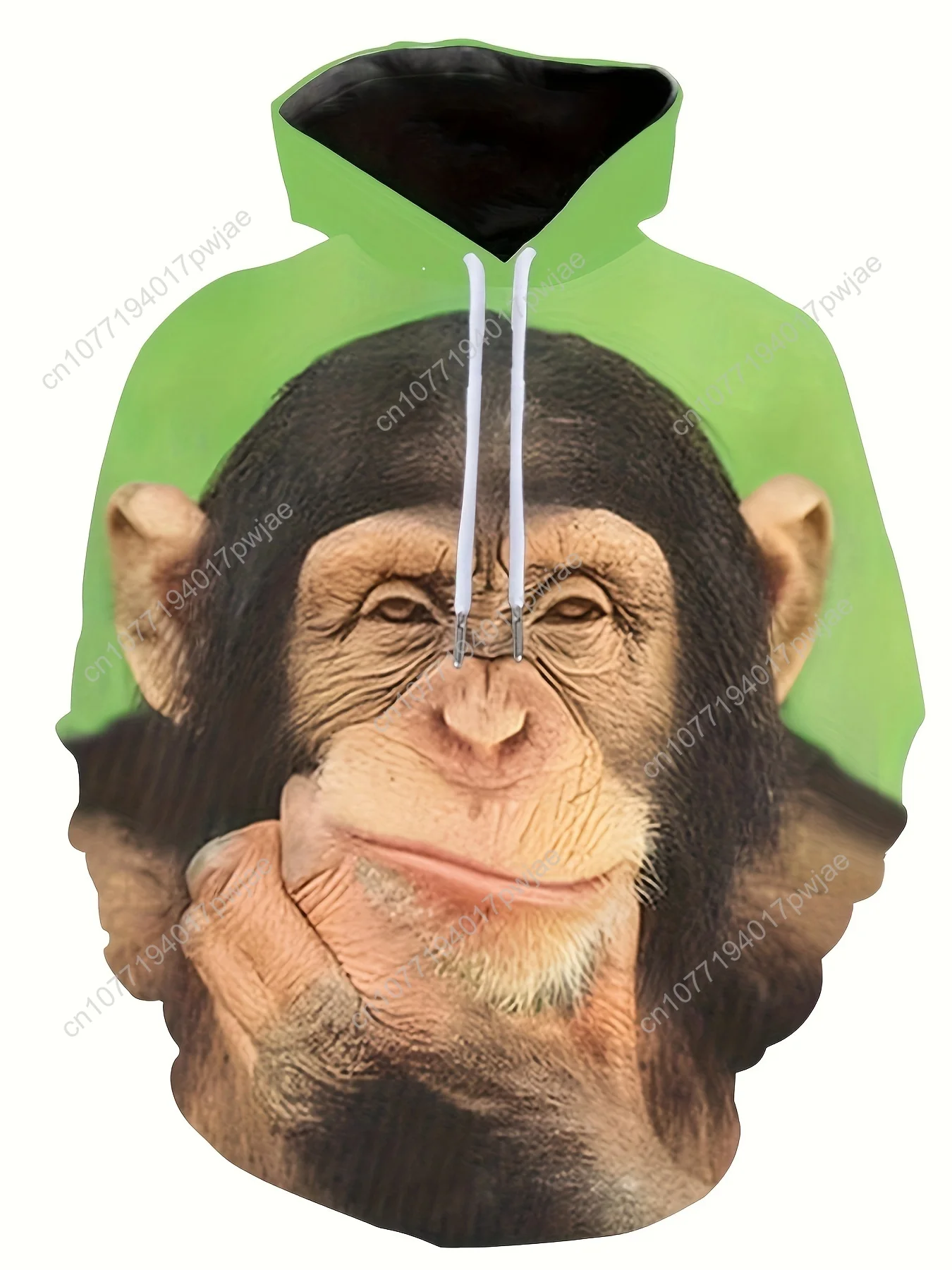 Sweat à capuche imprimé singe 3D mignon grande taille |   Gorilla Fun Top à motifs, coupe ample, manches longues, style décontracté pour hommes