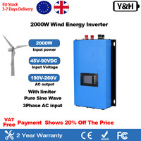Y&H 2000W MPPT Wind Power On Grid Tie Inverter Pure Sine Wave Limiter Sensor Dump Load 230V For AC DC 48V Wind Turbine Generator