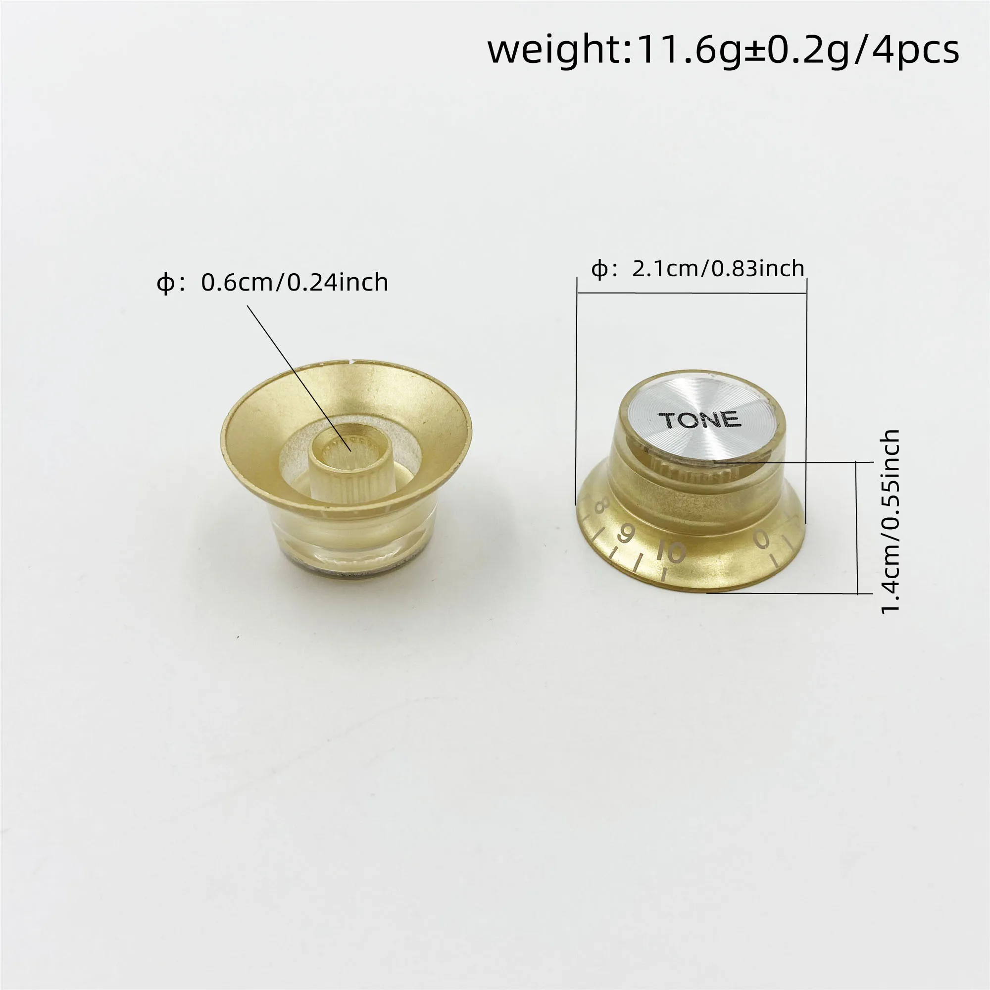 4Pcs/set Aluminum Sheet Electric Guitar Knob Cap 2V2T Electric Guitar Volume V Tone T Knob Cap Potentiometer Knob Cap