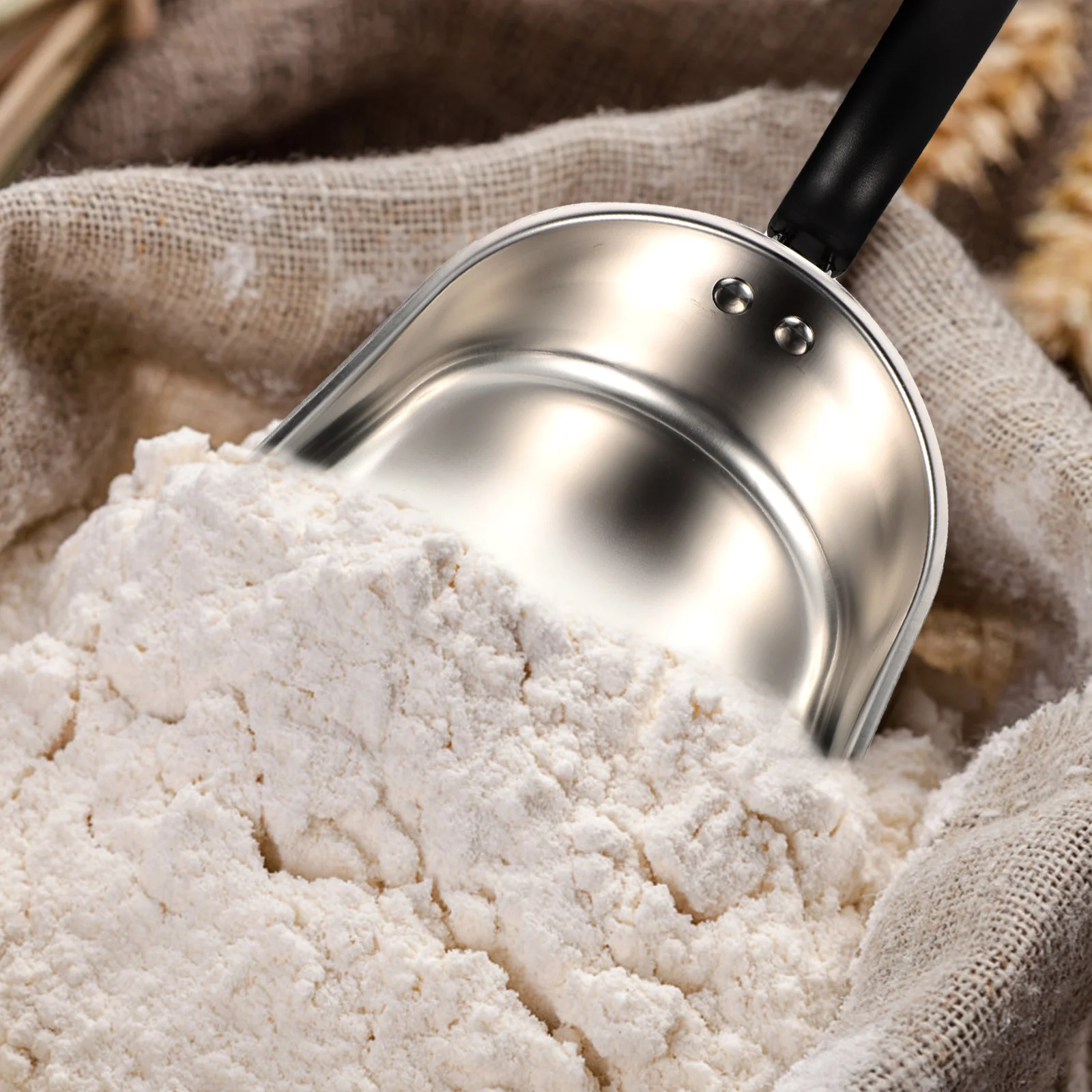 

Stainless Steel Ice Scoop Multi function Grain Shovel Flour Kitchen Tool Compact Size Smooth Surface Reliable