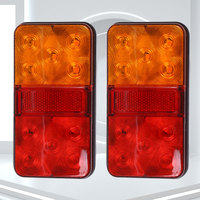 2Pcs 12V Indicator Stop Light 30W Trailer Truck Tail Lamp Waterproof Truck Side Light 10LED Tail Signal Light for RV Lorry Truck