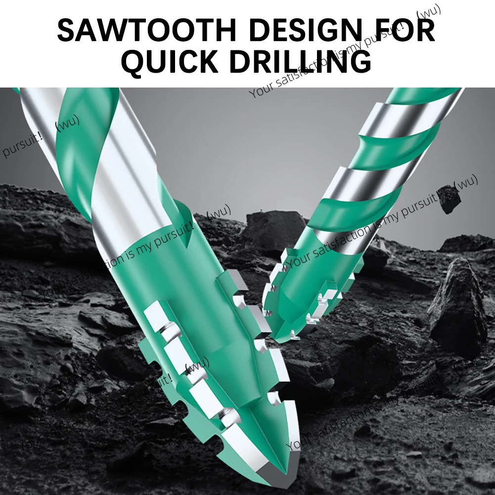 Upgraded 6/8/10/12mm Set Four-edged Sawtooth Drill Bit For Tile Drilling and Concrete Special Electric Drill Hardness Drill Bit
