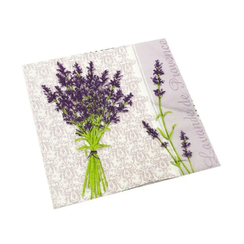 Servilletas de colores con estampado de lavanda púrpura para Hotel, cafetería, fiesta de boda, lápiz labial, personalizables y al por mayor, Grado