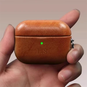 جراب سماعة أذن من جلد البقر بالشمع الزيتي ل Airpods Pro ، جلد فاخر ، حروف أولية مخصصة ، تخصيص رسالة عديمة اللون ، Airpods Pro 3 ، 2 ، 1 ، Pro 2 أفضل 10 مبيعا فاخرة يمكن التخلص منها - No6