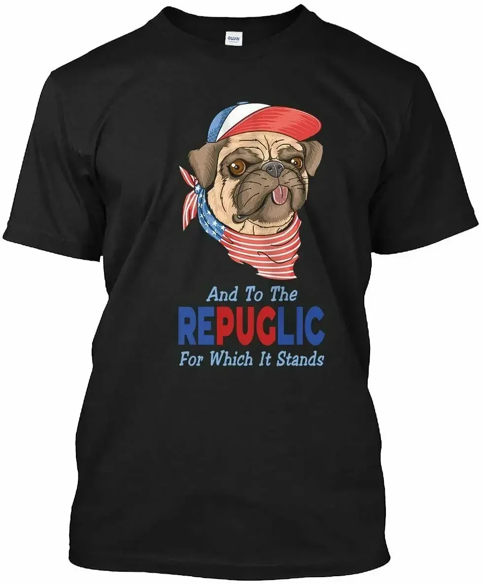 

Funny Patriotic Pug Wearing USA Flag Bandana T-Shirt 100% Cotton O-Neck Summer Short Sleeve Casual Mens T-shirt Size S-3XL