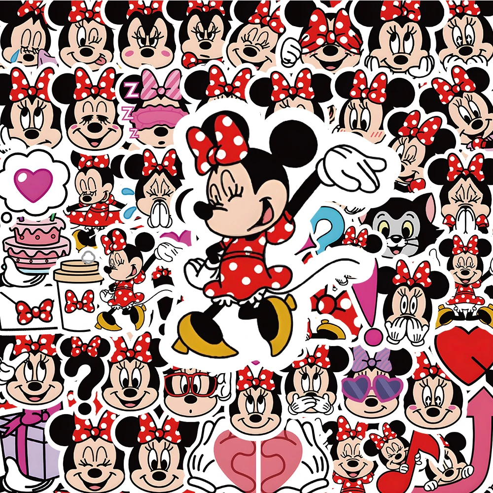 10/30/60pcs Classic Disney Anime Mickey Mouse Minnie Mouse Stickers Cute Cartoon Decals DIY Phone Laptop Kawaii Kids Sticker Toy