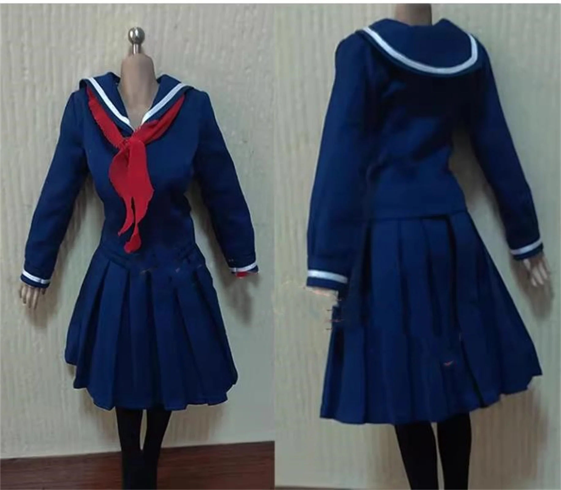 

1/6 Blue Student School Uniform Sailor Clothes Dress Shirt Skirt Model F 12"figure For12'' PH TBL HOT JO BJD Figures