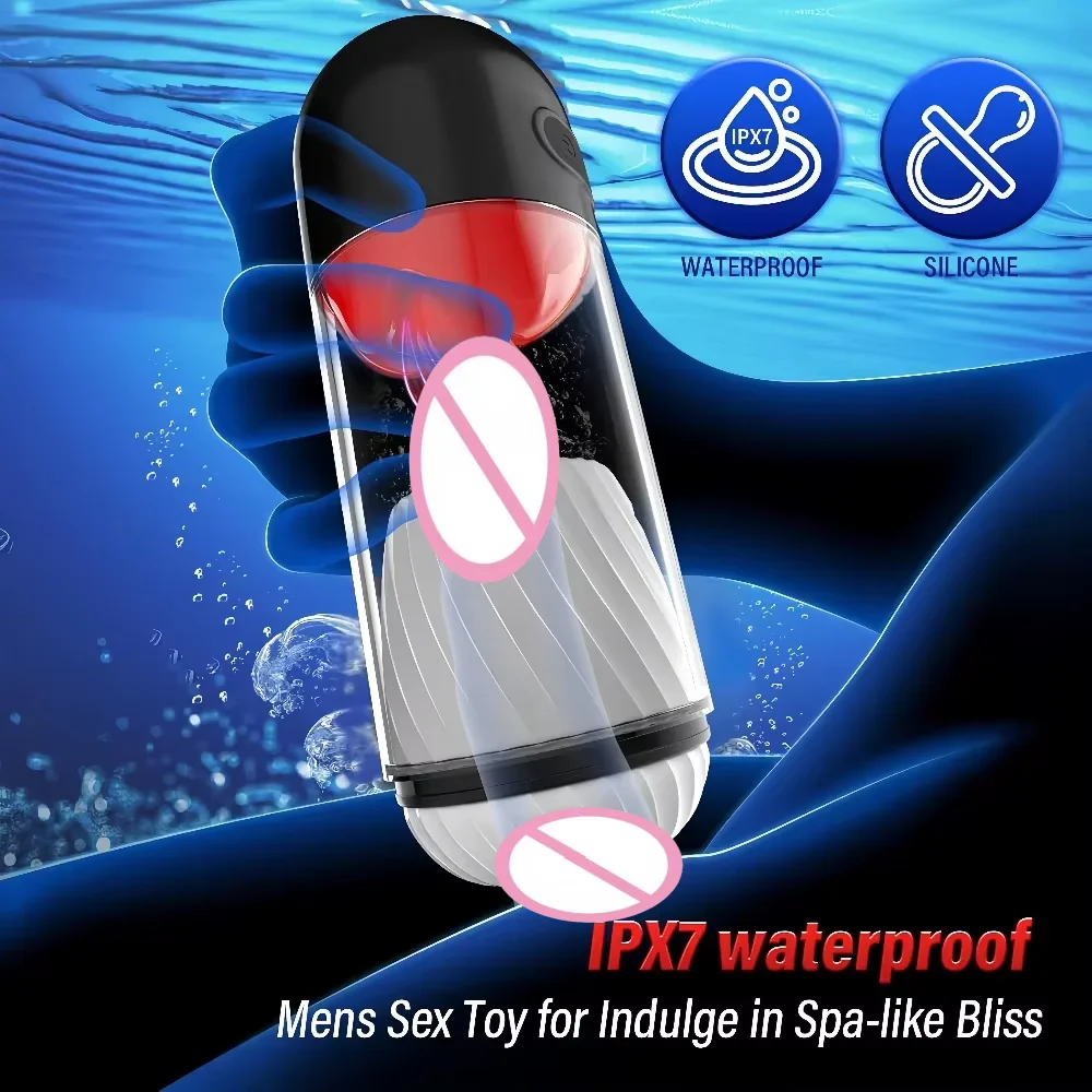 Automatic Sucking Male Masturbator 9 Powerful Modes Tongue Blowjob Penis Trainer Pocket Pussy Vagina Adult Products