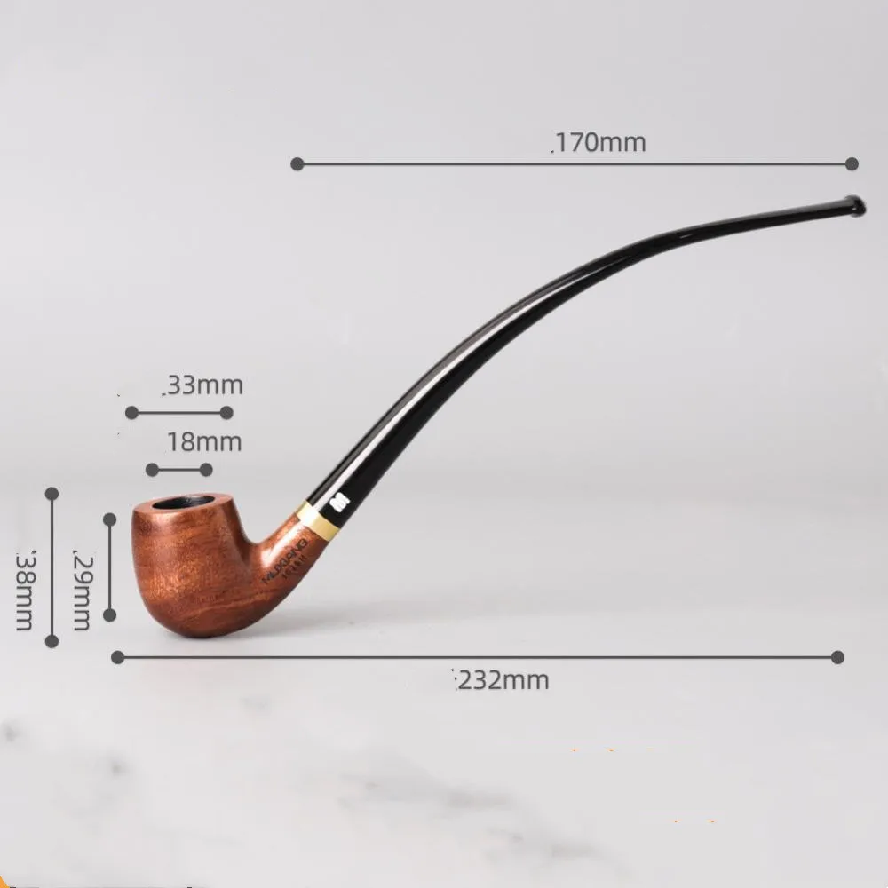 Rose Wood Smoking Pipe Germany Imported tobacco pipe Long Handle Reading Pipe Lord of the Ring Gandalf the Gray\'s Pipe