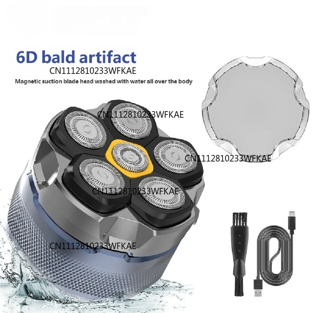 Electric shaver 6D rechargeable LED waterproof designed for bald men