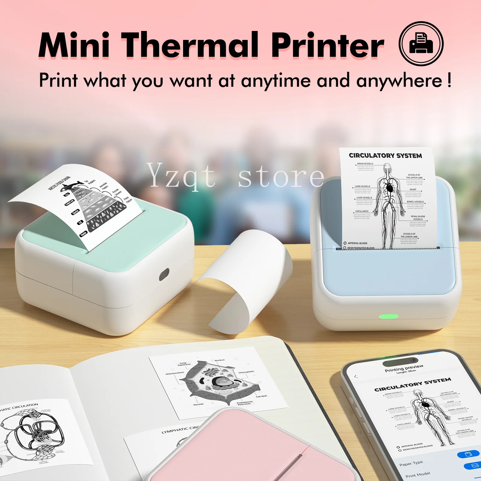 S1 Mini Portable Thermal  Bluetooth Wireless Student Wrong Question Photo Label Printing Cross-border Export