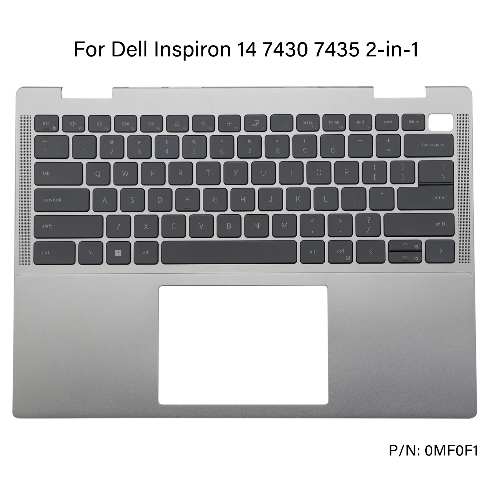 New Palmrest Backlit Keyboard for Dell Inspiron 14 7430 7435 2-in-1 P172G, US Layout, P/N: 0MF0F1