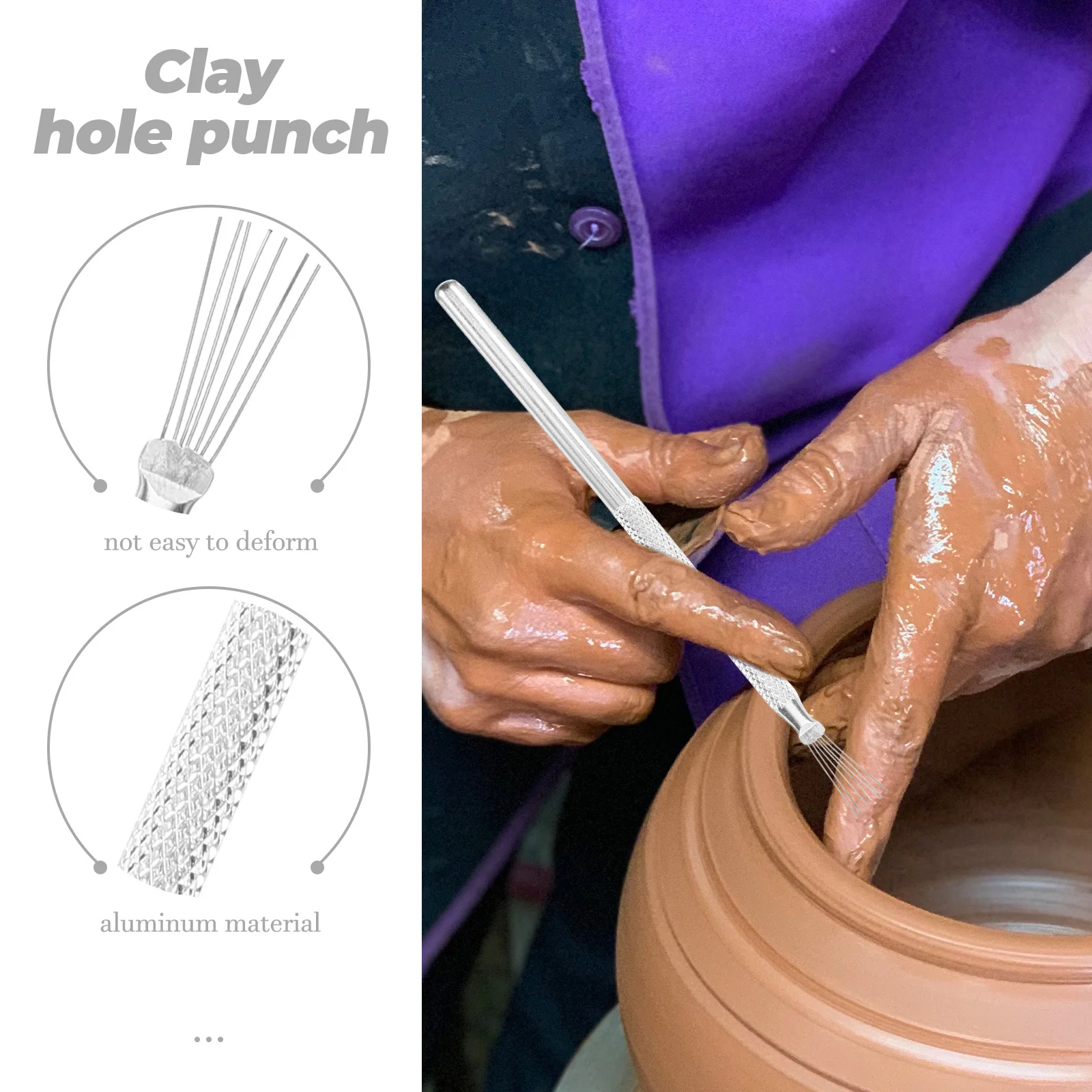 

8Pcs Clay Needle Tools Set for Pottery Modeling Fine Detail Work Sculpture Needles for Polymer Clay DIY Projects