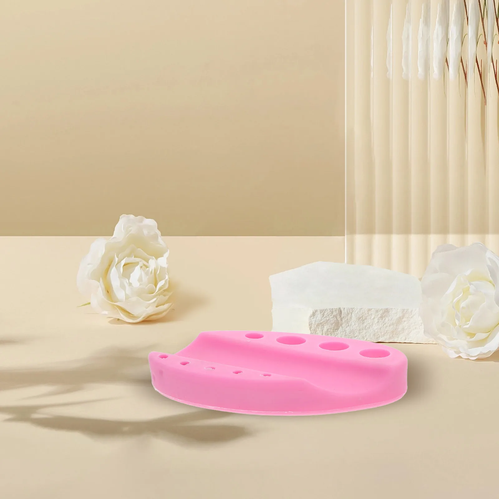 

1Pcs Silicone Ink Cup Holder 9 Holes Pigment Cup Rack Oval Portable for Pens Cotton Swabs Salon Use