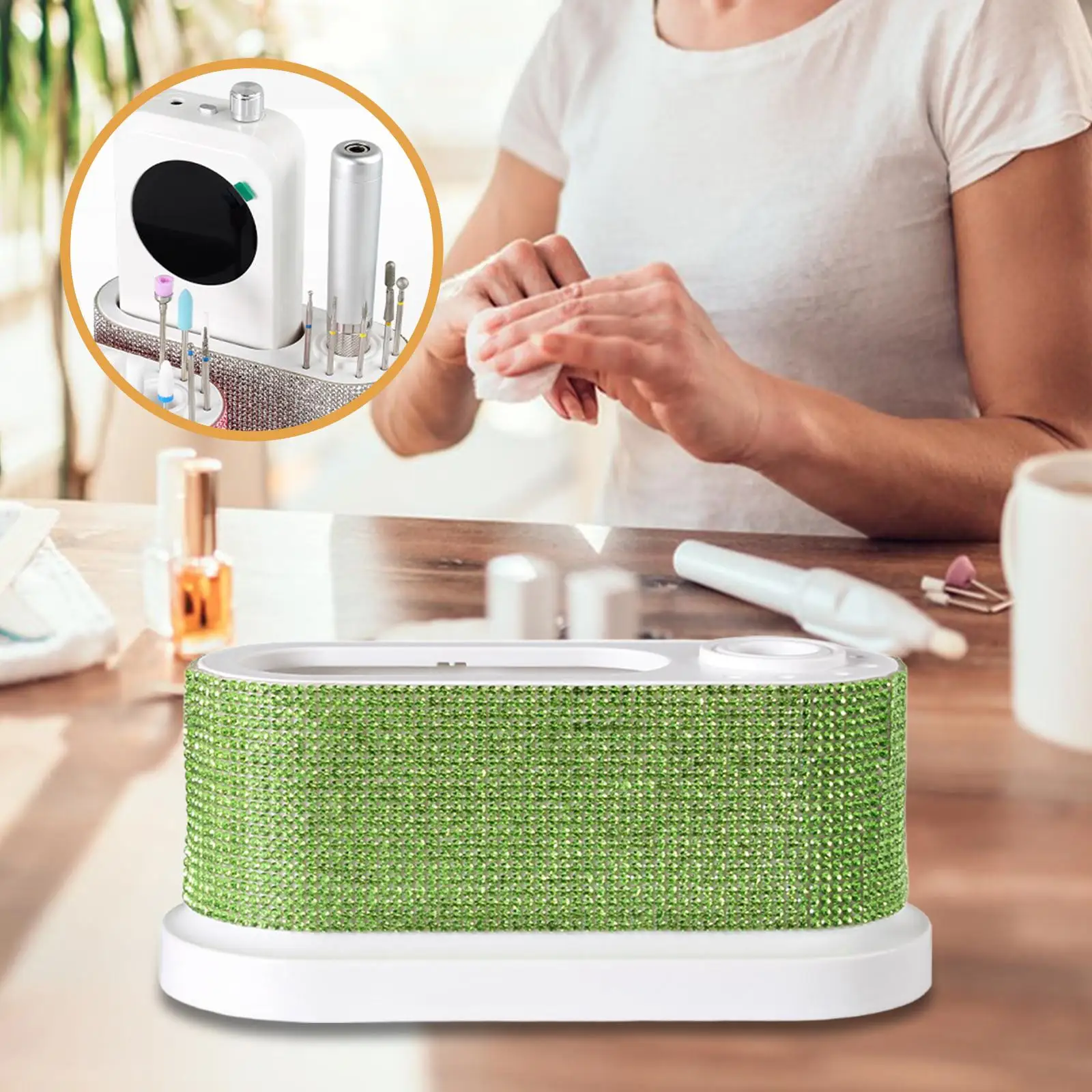 Electric Manicure Accessories Storage Box Nail Drill Holder with 8 Slots for Nail Tools Kit Nail Design Salon Use