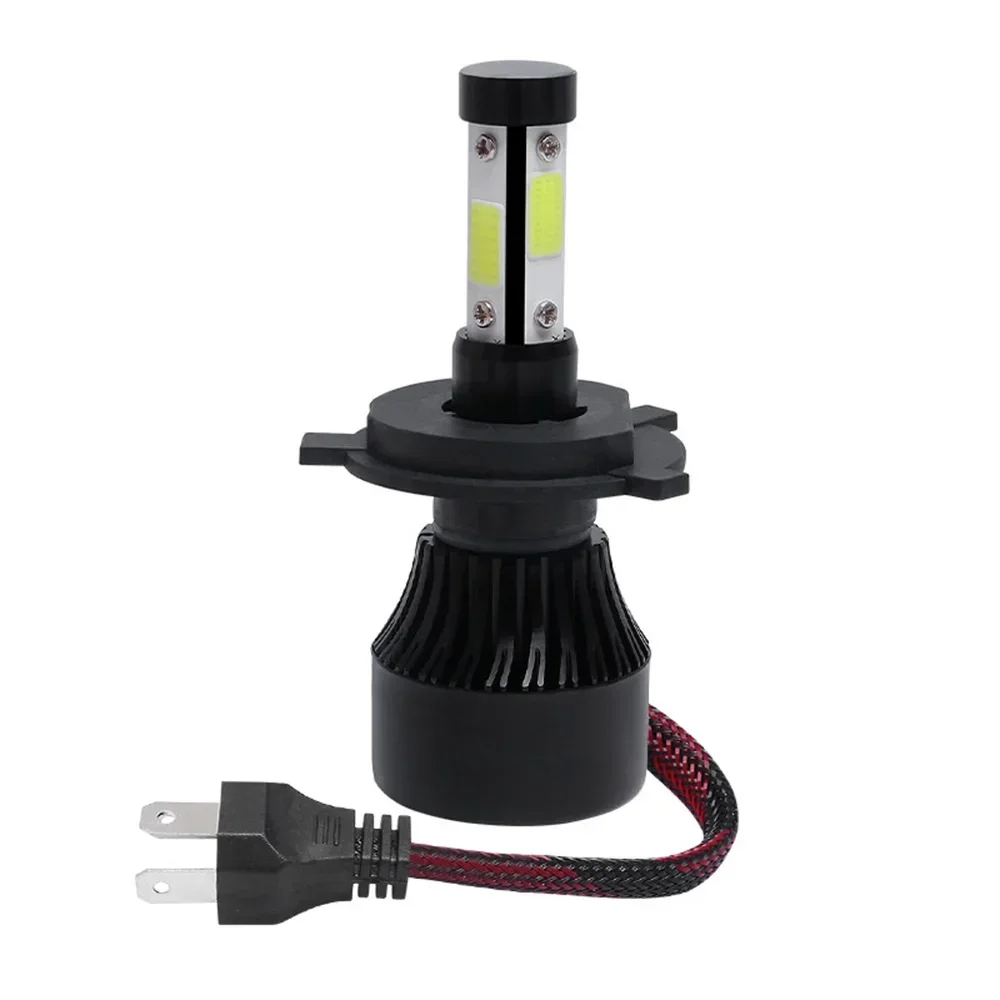 Bombillas LED para faros delanteros de coche H4 de 4 lados, luz alta/Baja, 6500K, 9003 HB2, 2500W, 375000LM, foco negro impermeable, accesorios para