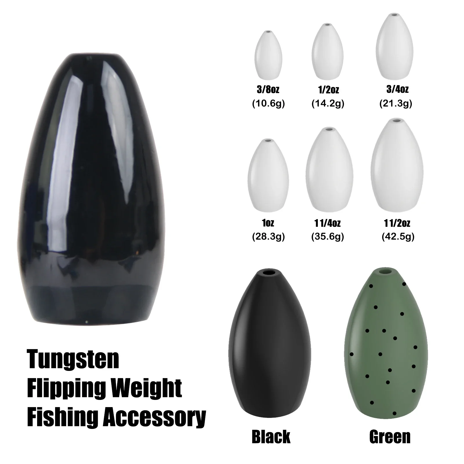 Maximumcatch Tungsten Bullet Gewichtsblei für Texas Rig, Bassköder, Wurm und Softplastik-Angelköder – Detail 2
