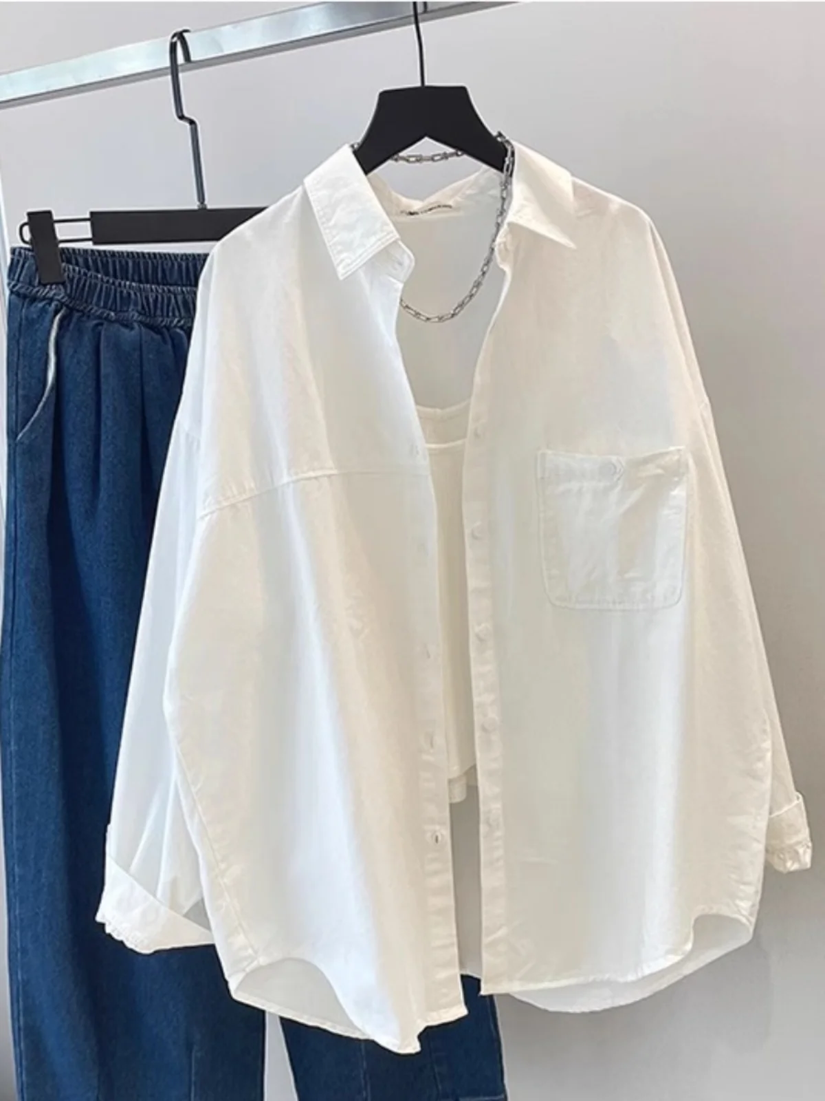 

Свободная женская верхняя одежда Long Sve Cotton irt Hong Kong Sle, повседневная верхняя одежда из чистого хлопка для ленивых, удобный топ в стиле ретро для поездок на работу