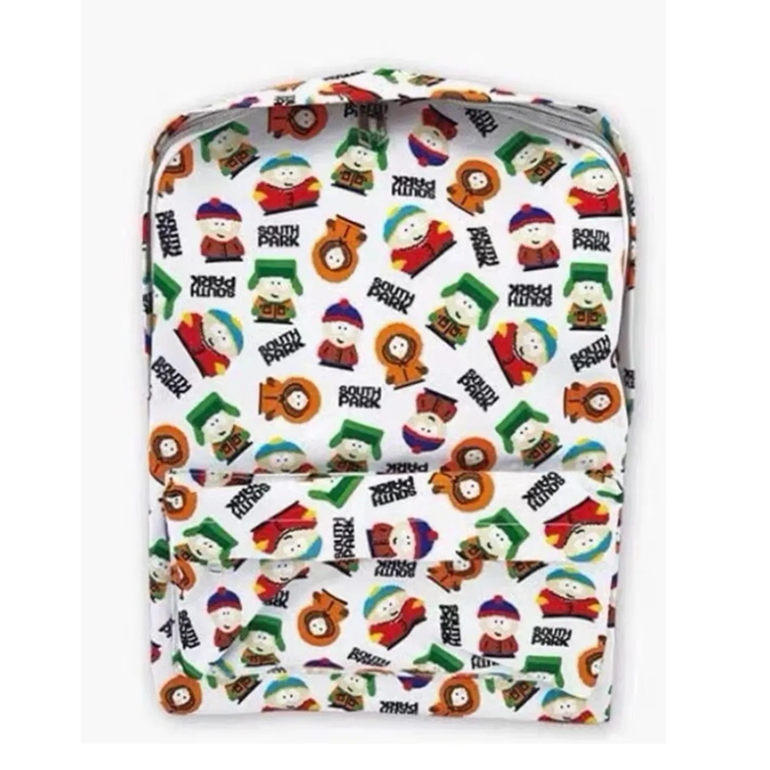 New Cute Anime South Park  Boys Girls White Canvas Backpack Kids School Bags For Children