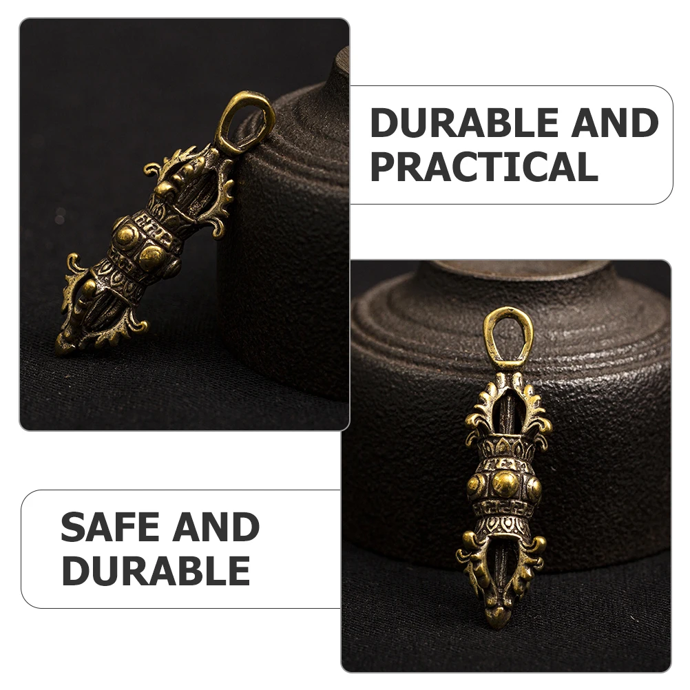

2 Pcs Vajra Pendant Hanging Ornaments Tibetan Golden Brass Vintage Charms for Jewelry Making