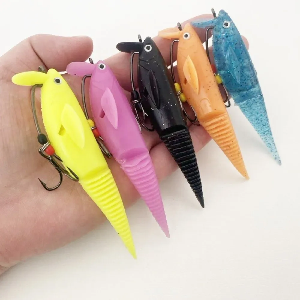 2pcs TPE Material Soft Swimbait 2PCS Pack Adjustable Fins Segmented Swimbait Soft Texture High Elastic TPE Fishing Bait