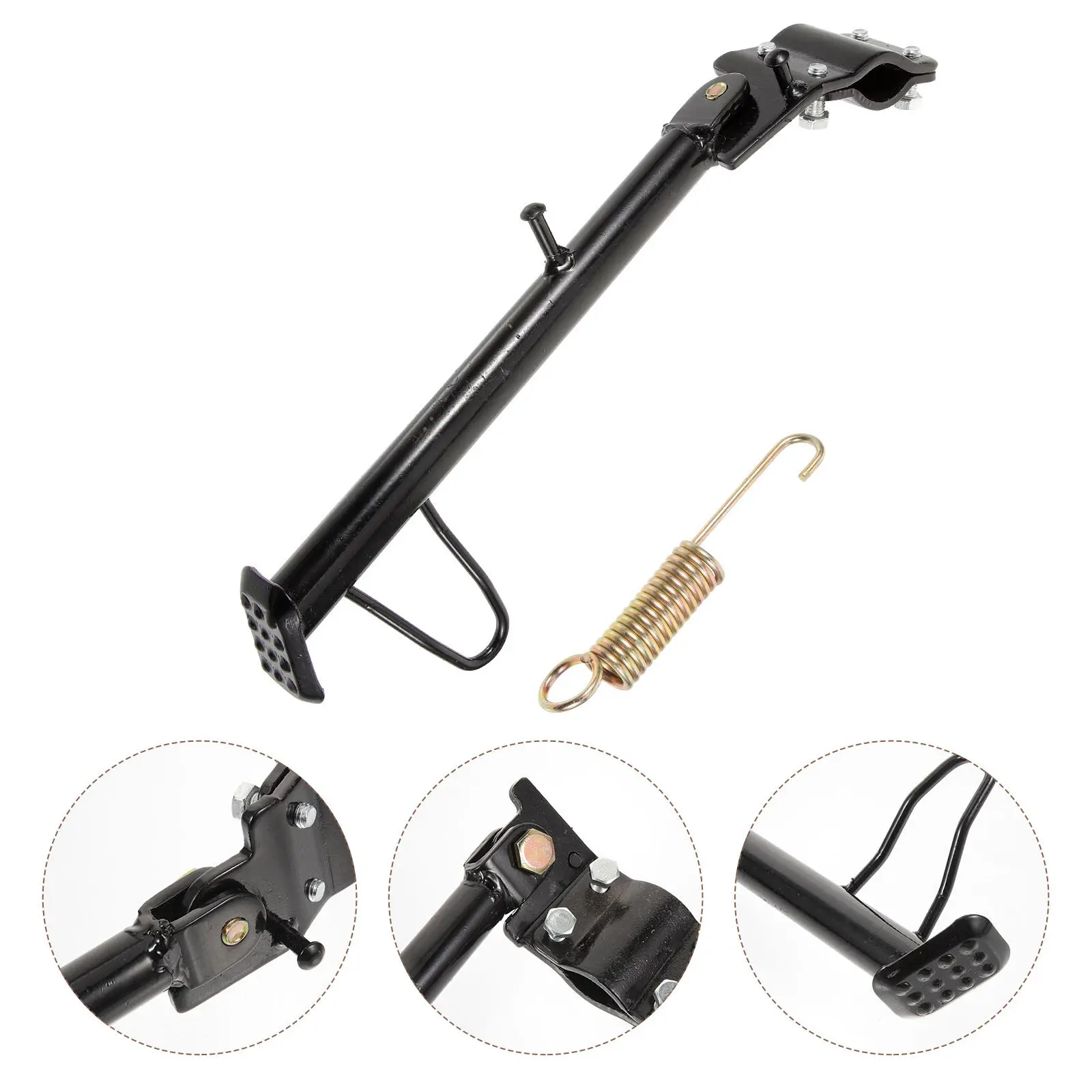 Motorcycle Kickstand Side Stand Universal Metal Replacement Side Support Assist Electric Scooter Kick Stand for Stable Parking
