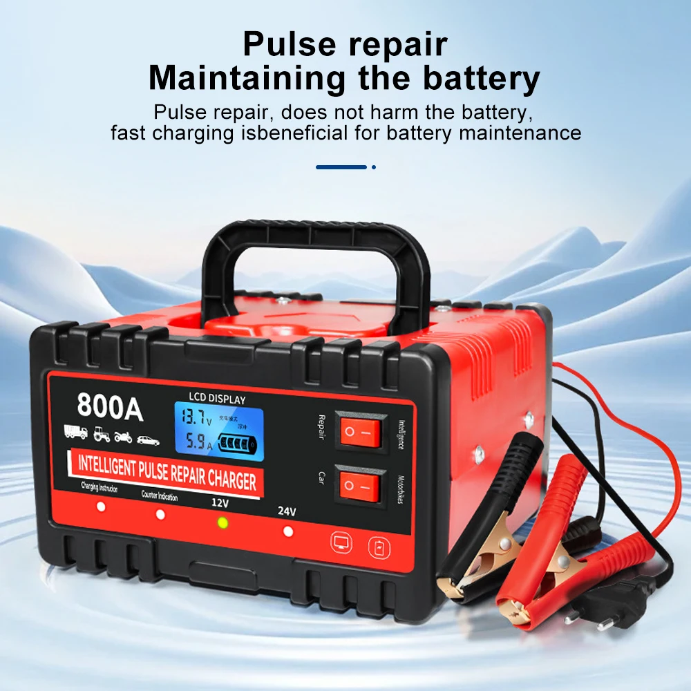 

Multifunctional Car Motorcycle Battery Charging 12V Smart Battery Charger ​Intelligent Pulse Repair Portable