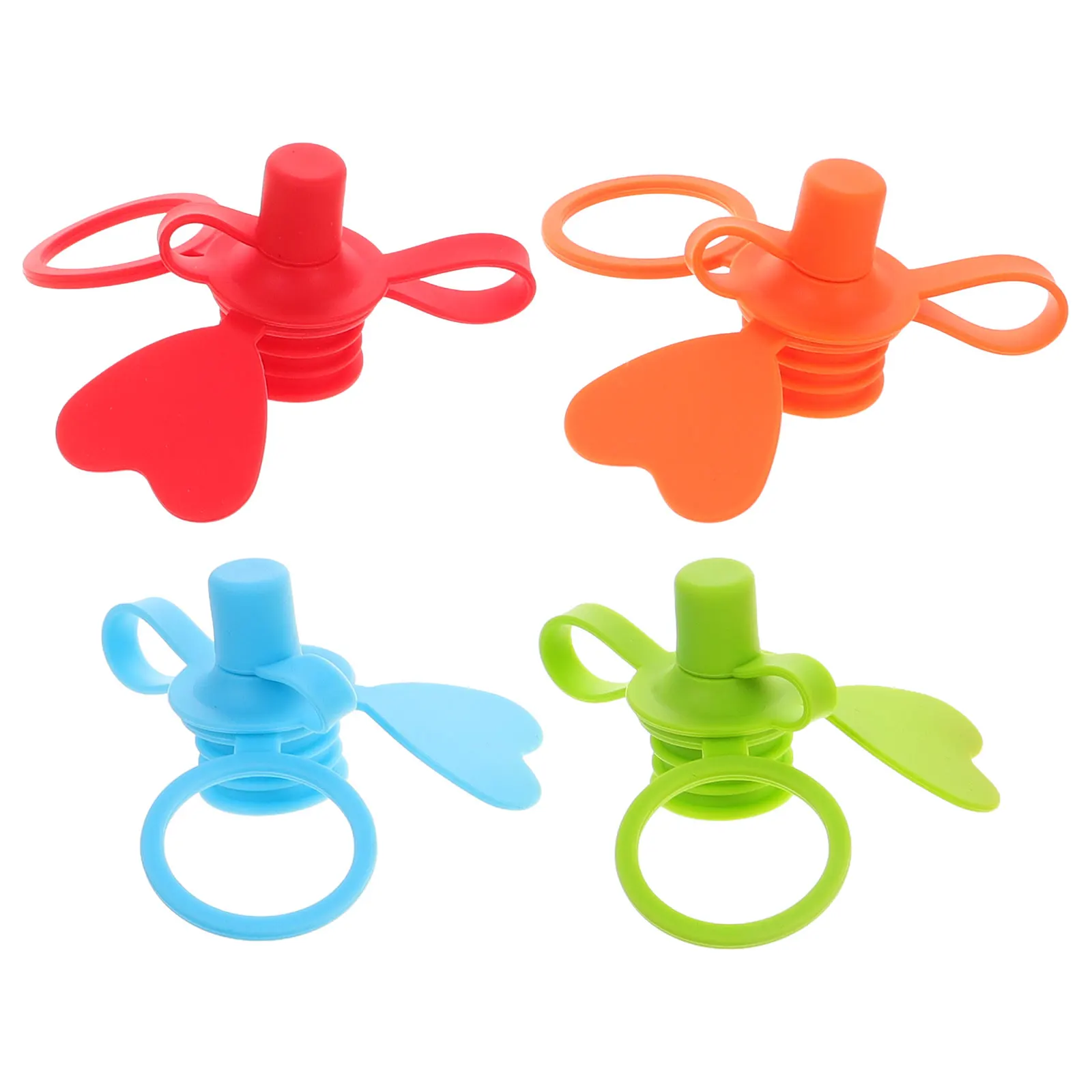 

4pcs Bottle Cap Baby Water Top Adapter No Spill Sippy Toddler Spout Vibrant Colors Silicon Bottle Top Spout Universal Fit