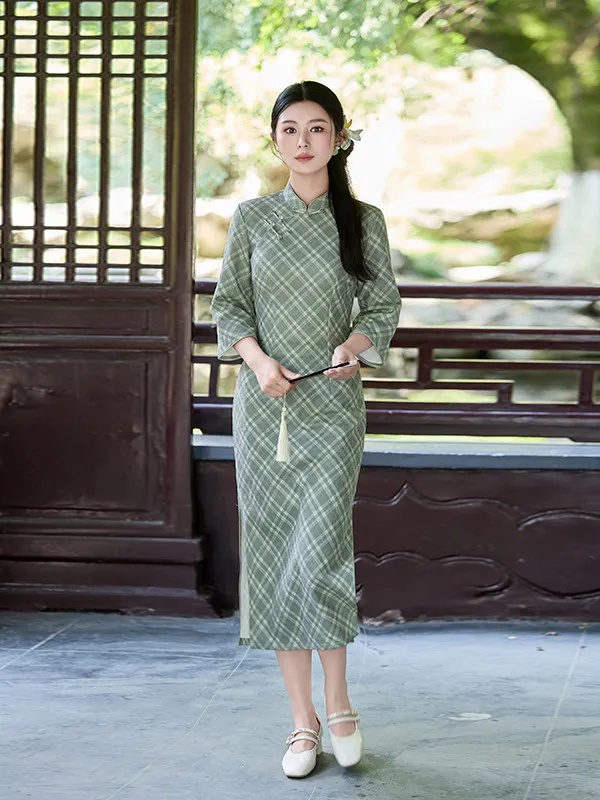 Revised Traditional Long Sleeve Slimming Elegant Vintage Patterned Women's Fashionable Daily Wear Autumn Season