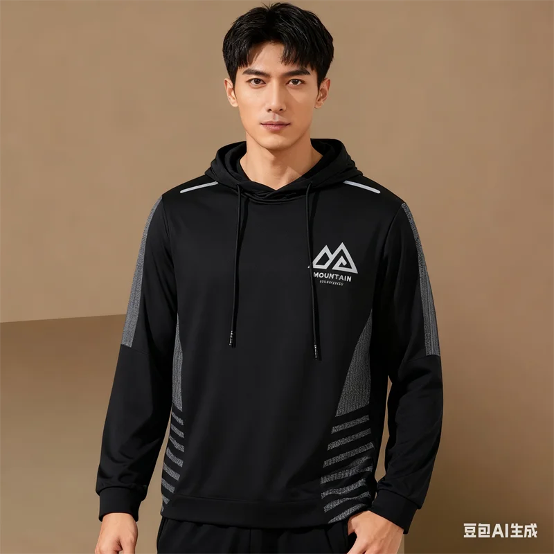 

New Sports Quick Dry Men's Hoodies Summer Outdoor New Gym Fitness Quick Dry Clothing Breathable Lightweight Plus Size Sweatshirt
