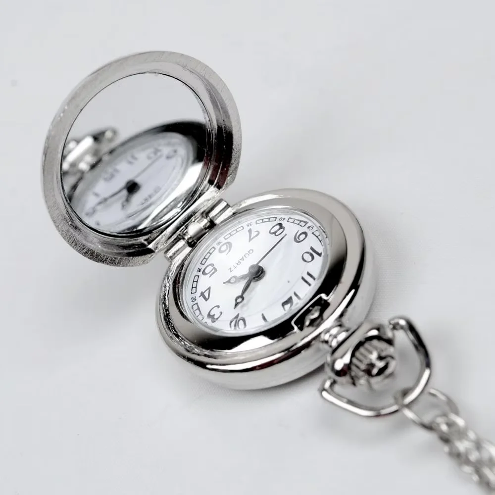 Small French Eiffel Tower pocket watch with necklace European style retro fashion watch