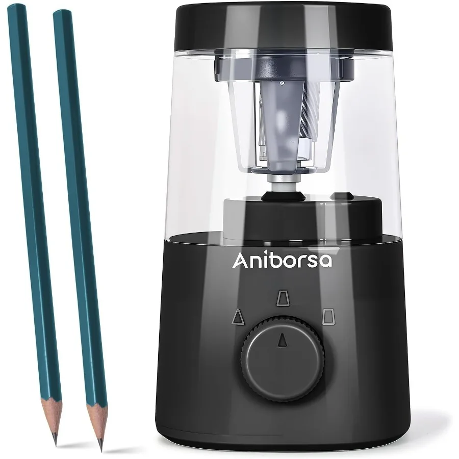 

Электрическая точилка для карандашей со спиральным лезвием для карандашей 68 мм. Регулируемые настройки остроты. Батарея или питание от USB. Идеально подходит для C.