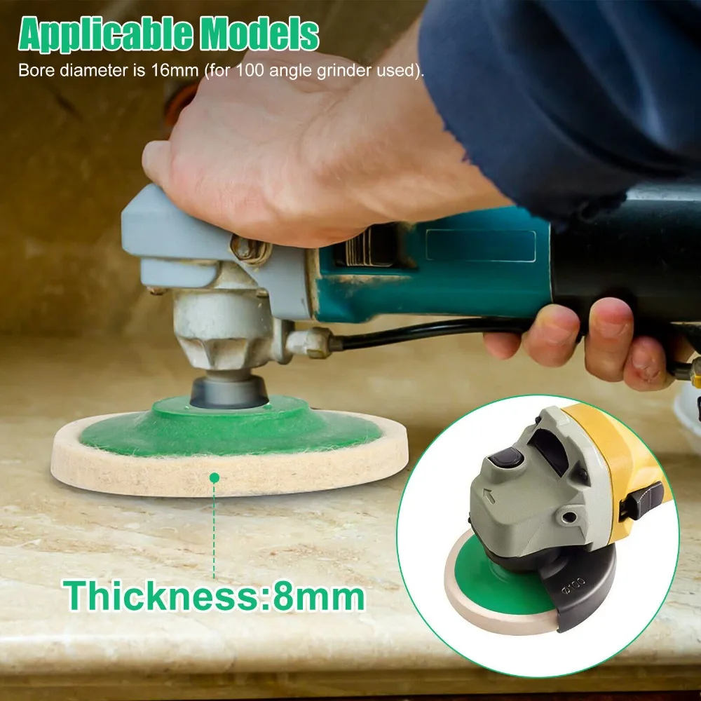 10pcs Practical 4inch Round Wool Buffing Pad Wool Polishing Pads Waxing Pad for Glass Ceramics