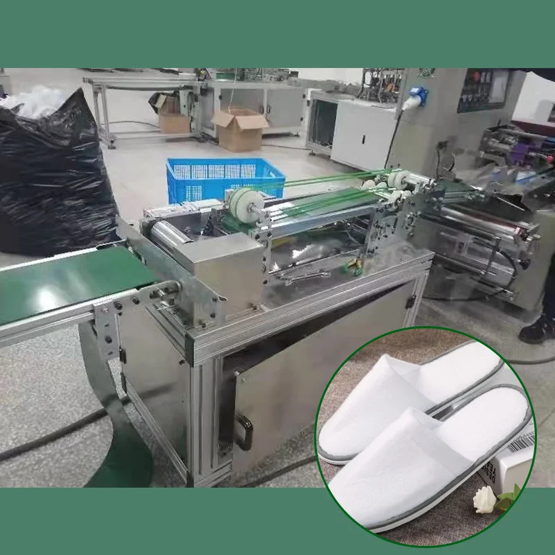 Disposable Slipper Making Machine 3 Layers Fabric Hotel Spa Travel Disposable Shoe Production Equipment For Small Business