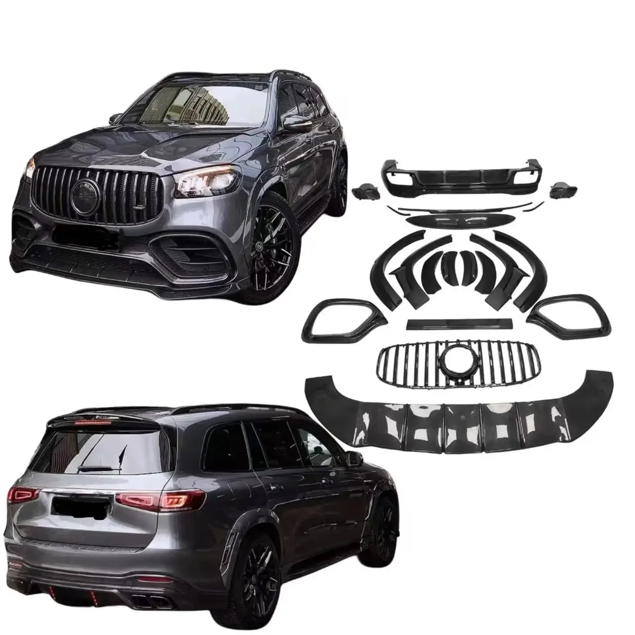 Ld Style Carbon Fibre Body Kit For Mercedes-benz Gls 63 Amg X167 Bumper Front Lip Rear Diffuser Spoiler Body Kit