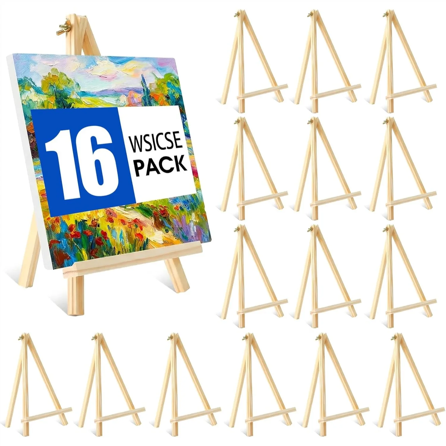 

16 Pack 11.8In Tabletop Easels, Wooden Easels for Painting Adjustable Foldable for Kids Students Beginners