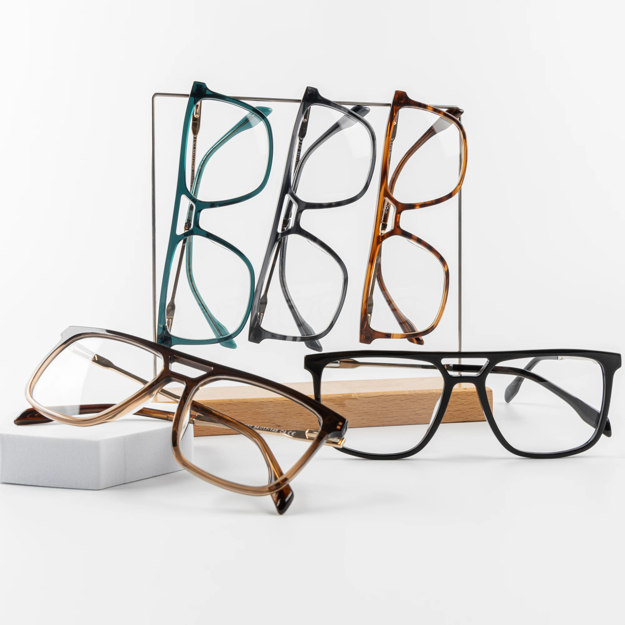 1 пара женских модных оправок для очков из ацетата и металла в квадратной оправе, дизайнерская модель 2024 года, подходящая для ежедневной работы