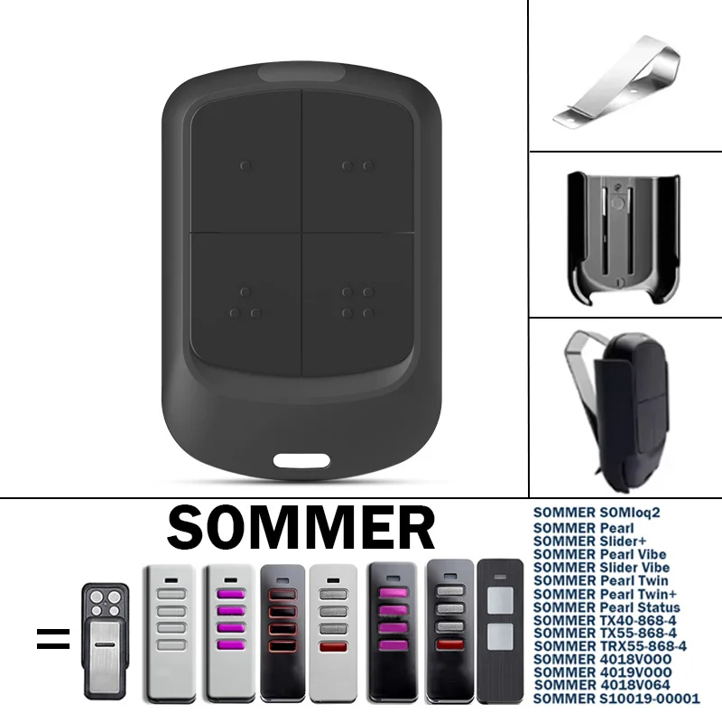 

Compatible SOMMER Remote Control For Pearl Vibe Twin Status 4018 4019 TX55-868-4 4018V000 868MHz Garage Door Remote Control