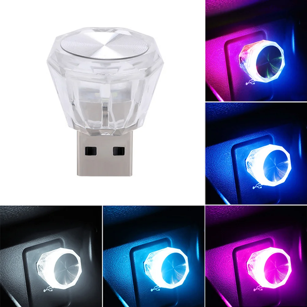 Mini USB Light LED Modeling Car Ambient Light Neon Interior Light Car Jewelry Neon Atmosphere Ambient Lamp Accessories Universal