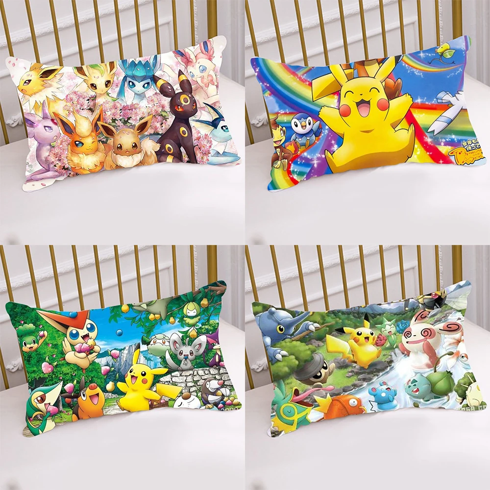 Pokémon Kawaii Pikachu printed Pillowcase Home Bedroom Room Decoration Bed Sleeping Pillowcase Sofa Cushion Cover