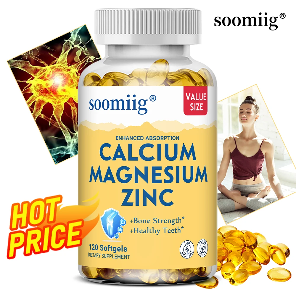 

Calcium, Magnesium, Zinc | High Absorption with Glutamic Acid | Healthy Bones, Nerve, Muscle, Heart & Immune Function Support