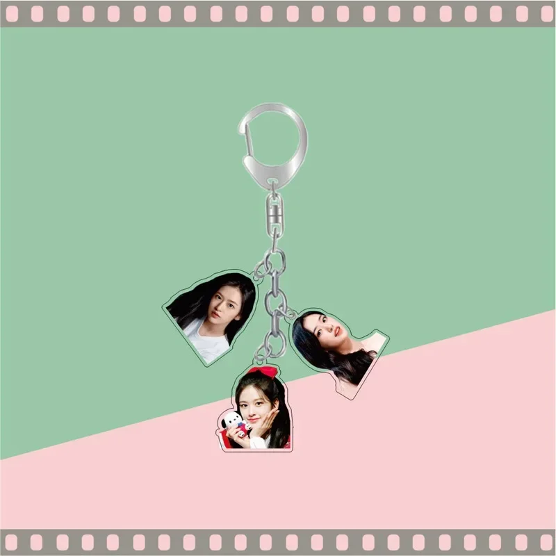 Korean Girl Group Yujin Gaeul Wonyoung LIZ Rei Leeseo Keyring HD Pattern Acrylic Keychain Hanging String Animation Derivatives