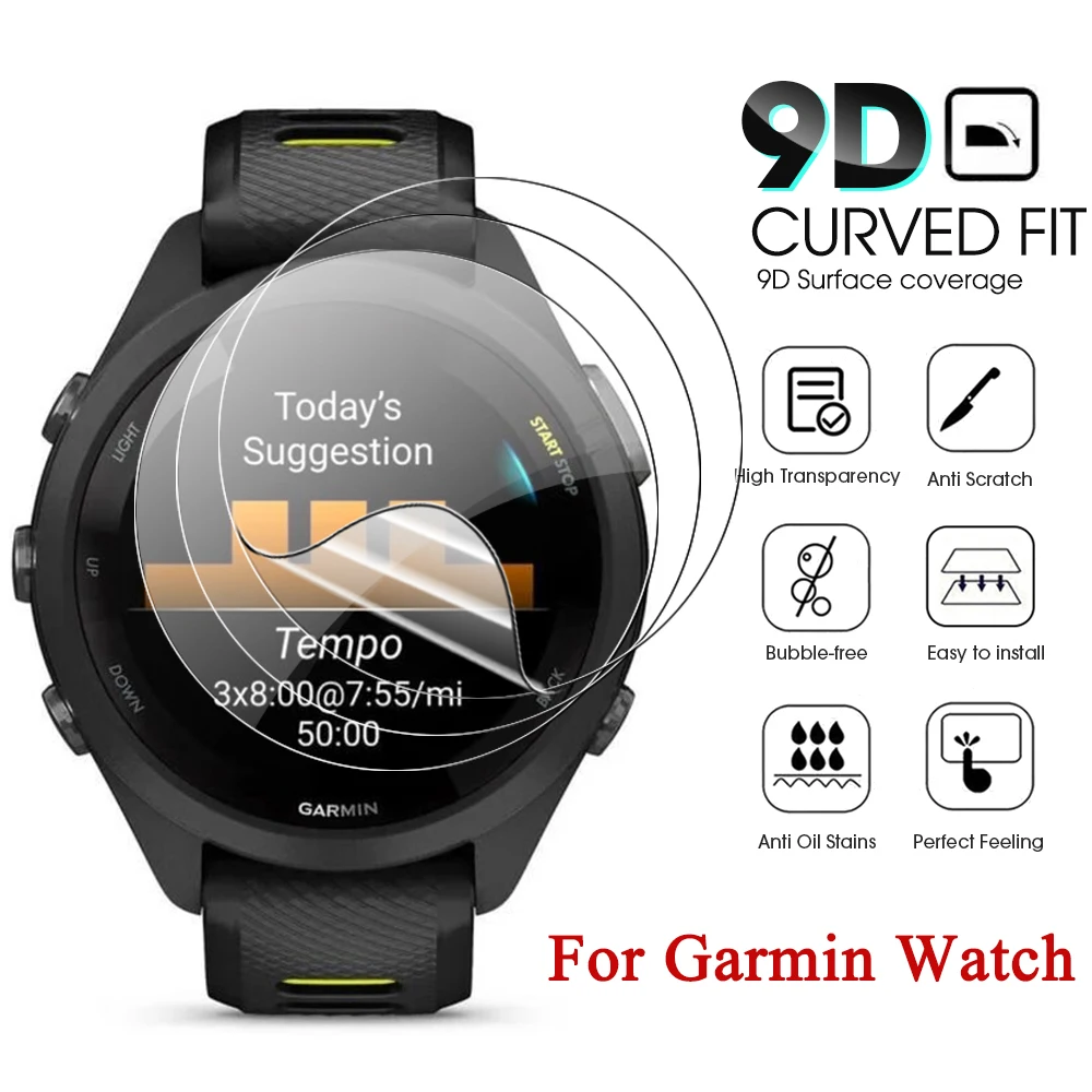 Film hidrogel TPU lembut untuk Garmin Forerunner 965 265 265s jam tangan pintar antigores pelindung layar lapisan bening untuk Garmin