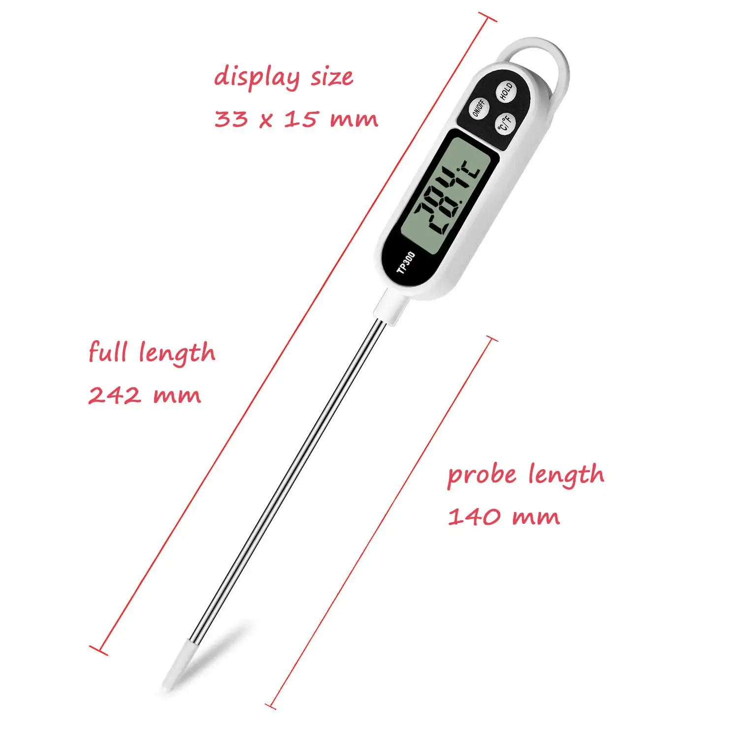 TP300 Food Thermometer Kitchen Meat Temperature Tester Milk Cooking Probe BBQ  Electronic Oven Thermometer Kitchen Tools 40%OFF