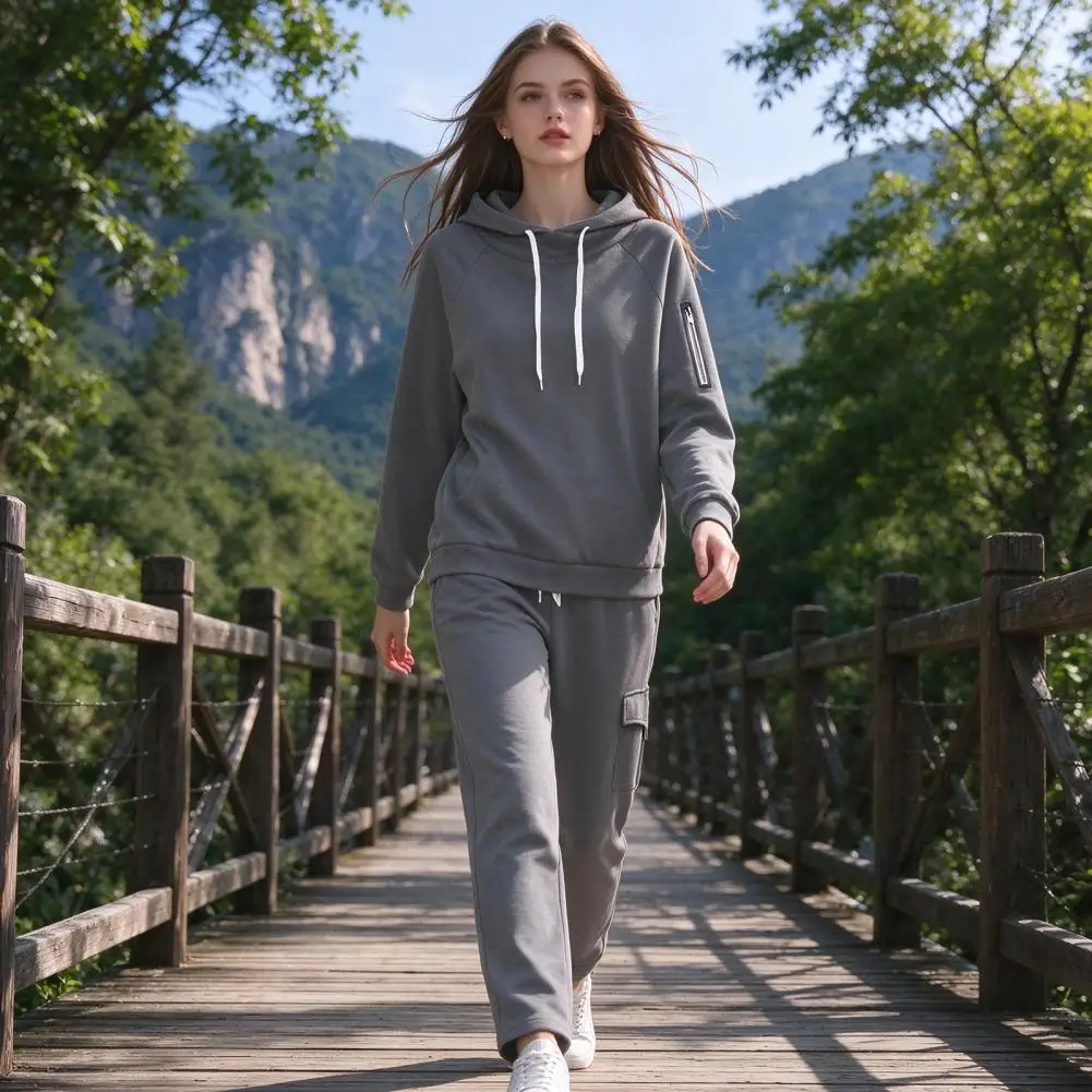 Women Tracksuit Autumn Winter Hoodies Trousers 2PCS Suit Sports Jogging Street High Quality Clothes Pants Sets Casual Fitness