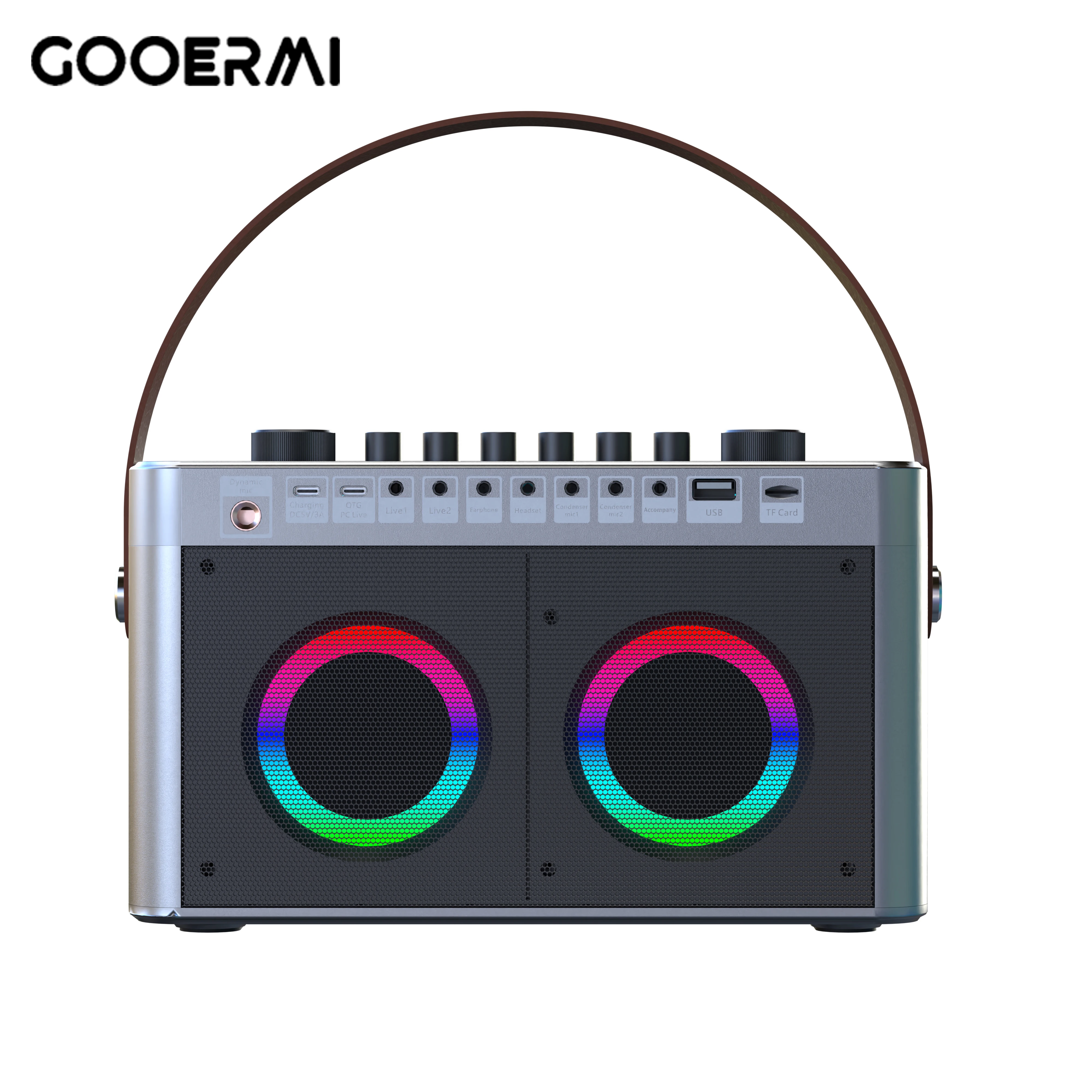 Gooermi Sound Card Wireless Speakers Ktv All-in-one Machine Audio Live Singing Outdoor Portable Speakers For Live Broadcast